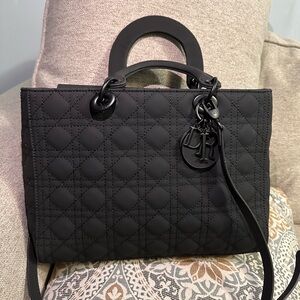 Dior Black Quilted Tote Bag